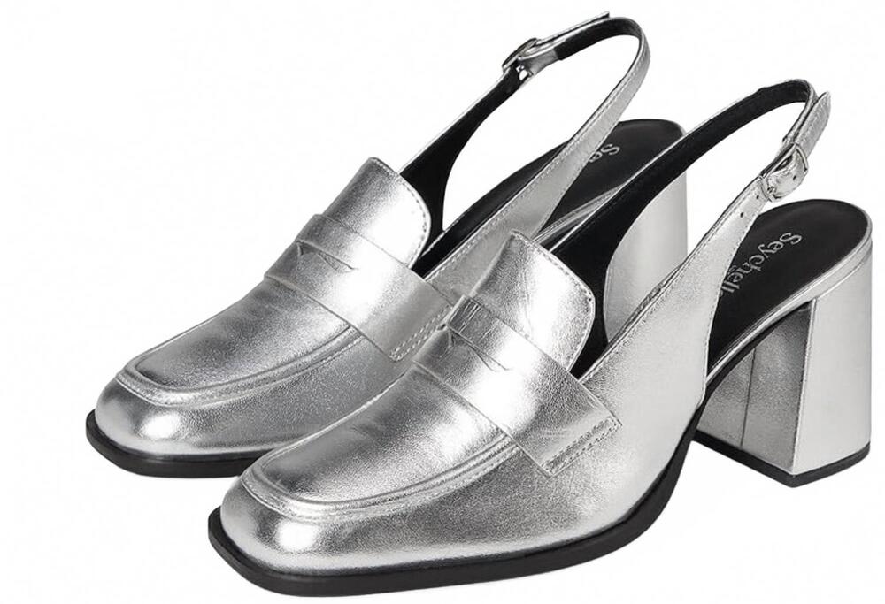 NEW SEYCHELLES women's symphony penny loafers in silver